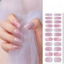 Glitter Nude Semi Cured Gel Nail Patch Stickers for Lamp Cured Nail Gel Polish Strips Full Cover Nail Wraps Manicure Foil