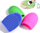 1Pc Silicone Egg Shape Cleaning Mat For Nail Art & Makeup Brush Cleaner