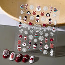 New Christmas Winter Snowflake Shiny Rhinestone 5D Embossed Relief Self Adhesive Nail Art Decoration Sticker 3D Manicure Decal