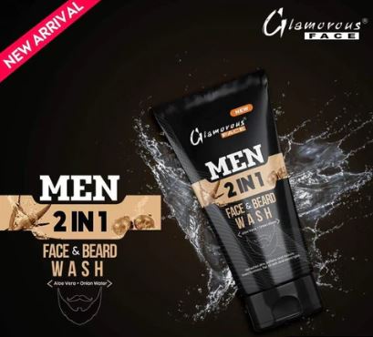 Glamorous Face mens 2 in 1face and beard face wash 150ml