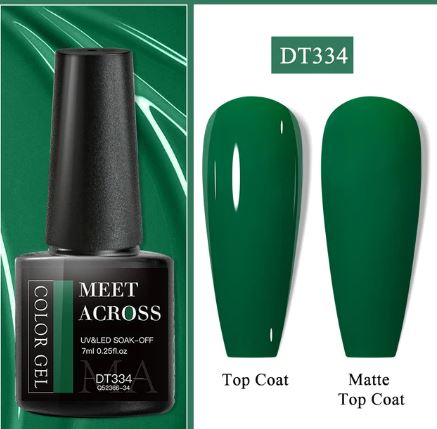 MEET ACROSS 7ml Gel Nail Polish Spring 140 Colors For Fall Decoration Semi Permanent Matte Top Coat Nail Art UV Gel Varnish