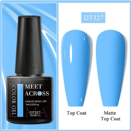 MEET ACROSS 7ml Gel Nail Polish Spring 140 Colors For Fall Decoration Semi Permanent Matte Top Coat Nail Art UV Gel Varnish