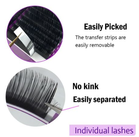 NAGARAKU Eyelash Extension Classic 16 Rows Single Premium Faux Mink Individual Lash Purple Case Professional Salon Use Natural