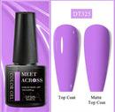 MEET ACROSS 7ml Gel Nail Polish Spring 140 Colors For Fall Decoration Semi Permanent Matte Top Coat Nail Art UV Gel Varnish