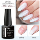 MEET ACROSS 8ML Quick Extension Nail Gel Vernis Nude Milk White Gel Nail Polish UV Semi Permanent Nails Art For Manicure Tools