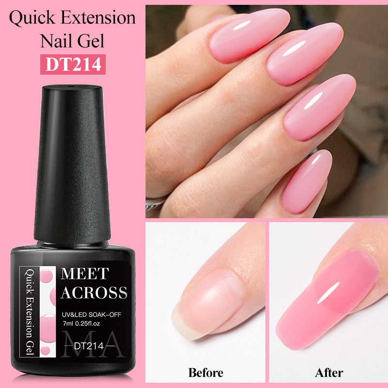 MEET ACROSS 8ML Quick Extension Nail Gel Vernis Nude Milk White Gel Nail Polish UV Semi Permanent Nails Art For Manicure Tools