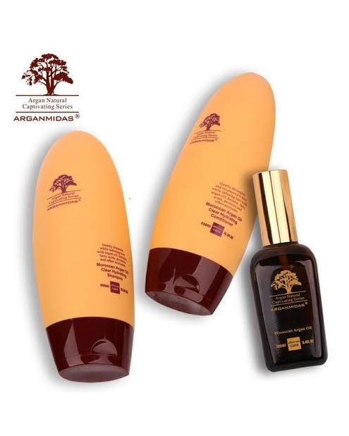 Pack of 3 Pure Moroccan Argan Shampoo 450ml,  Conditioner 450ml and Serum 100ml