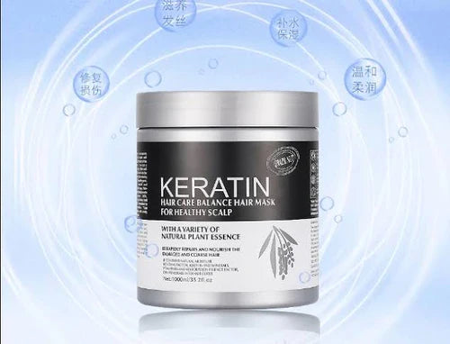 Keratin Hair Care balance Smooth Creamy Hair Treatment Mask for healthy scalp 1000ml.