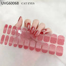 Long Lasting Semi-Cured Gel Nail Nude Patch Slider Adhesive Waterproof Aurora Full Cover Gel Nail Sticker UV Lamp Needed Nails