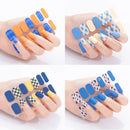 Fashionable Blue Diamonds Nail Art Stickers Collection Manicure DIY Nail Polish Strips Wraps for Party Decor Nail Stickers