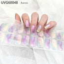 Long Lasting Semi-Cured Gel Nail Nude Patch Slider Adhesive Waterproof Aurora Full Cover Gel Nail Sticker UV Lamp Needed Nails