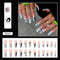 Long Stiletto False Nails wave Peals Wearable decorated French Fake Nails Press On Nails Leopard print Almond Manicure Tip