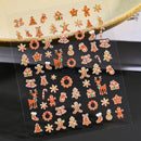 New Christmas Winter Snowflake Shiny Rhinestone 5D Embossed Relief Self Adhesive Nail Art Decoration Sticker 3D Manicure Decal