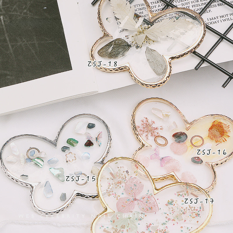 Resin Agate Nail Color Mixing Palette Gel Nail Polish Drawing Heart Holder Shelf Color Paint Palette DIY Nail Art Display