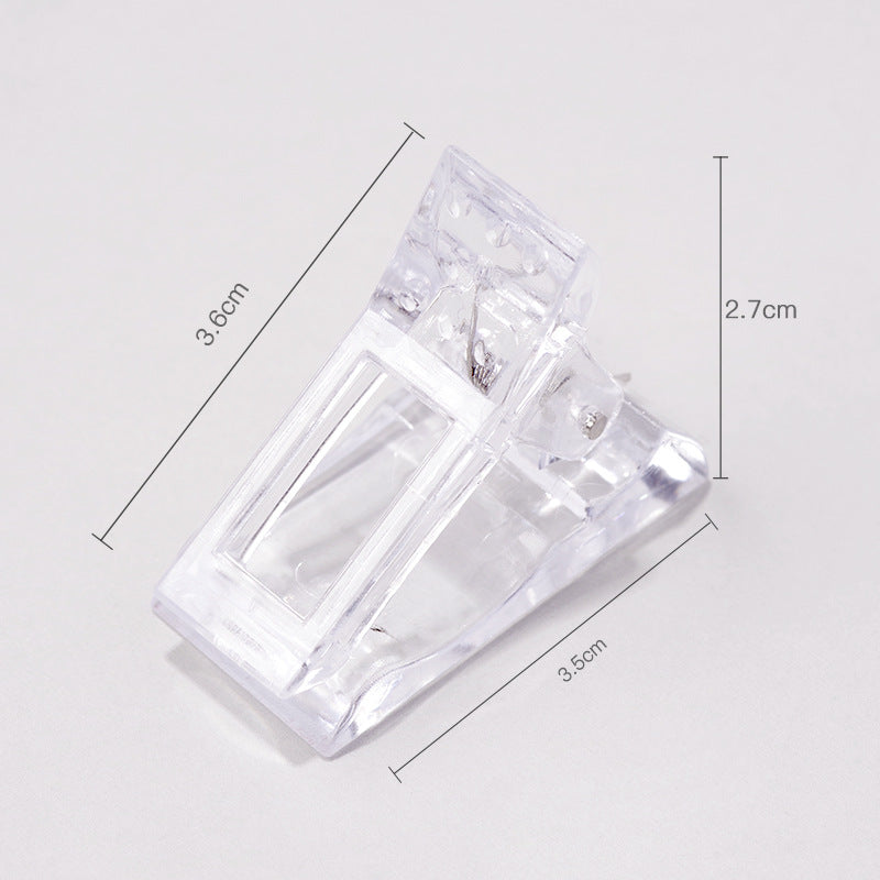 2Pcs Acrylic UV Nail Clip Transparent Polish Gel Building Tips Clips Finger Nail Extension Clamps Manicure Art Builder Tool Box