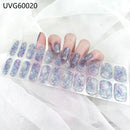 Long Lasting Semi-Cured Gel Nail Nude Patch Slider Adhesive Waterproof Aurora Full Cover Gel Nail Sticker UV Lamp Needed Nails