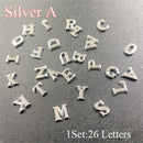 3D Nail Art Gold Alphabet Letter Number Alloy Nail Rhinestones Charms Acrylic Tips Decoration Glitter Nail Decoration