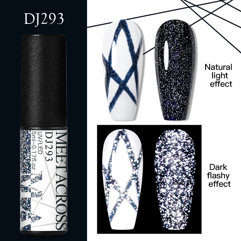 MEET ACROSS 5ml Liner Nail Gel Polish 28 Colors Black White French Pull Line Painting Varnish For UV Nails Art Design Manicure