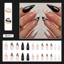 Long Stiletto False Nails wave Peals Wearable decorated French Fake Nails Press On Nails Leopard print Almond Manicure Tip