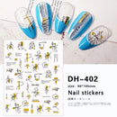 Harunouta Glitter French 3D Nail Stickers Geometric Lines Adhesive Swirl Wave Decals Nail Sliders Butterfly Nail Art Jewelry