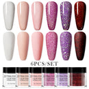 MEET ACROSS Dipping Nail Powder Set Glitter Nude Red Pink Purple Natural Dry Dipping Nail Powder System Kit Nail Art Manicure