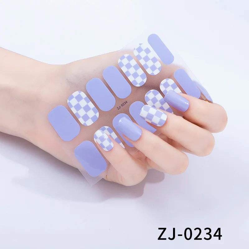 Fashionable Blue Diamonds Nail Art Stickers Collection Manicure DIY Nail Polish Strips Wraps for Party Decor Nail Stickers