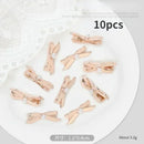 10PCS 3D Metal 8mm Ballet Shoes Pink Ribbon Bowknot Nail Charms Kawaii Korean&French Bow Nails Decoration Jewelry Accessory New