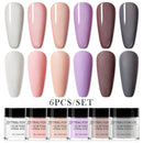 MEET ACROSS Dipping Nail Powder Set Glitter Nude Red Pink Purple Natural Dry Dipping Nail Powder System Kit Nail Art Manicure