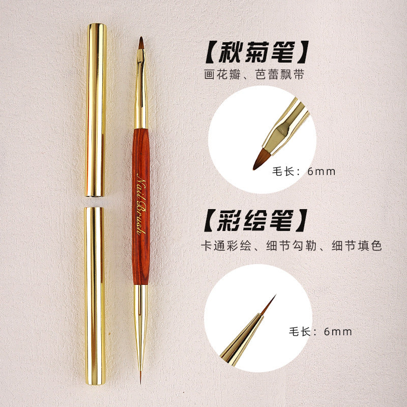 Dual-ended Acrylic Nail Brush Nail Art Brushes Gel Nail Polish Liner Flower Painting Drawing Manicure Tools Nail Brushes Nails