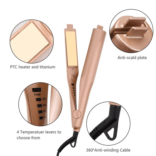 Twist styling iron hair straightener