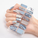 Fashionable Blue Diamonds Nail Art Stickers Collection Manicure DIY Nail Polish Strips Wraps for Party Decor Nail Decals