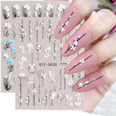 Harunouta 5D Embossed Nail Stickers Lily of the Valley Tulip Leaves Lines Gel Polish Decals Wedding Flower Engraved Slider