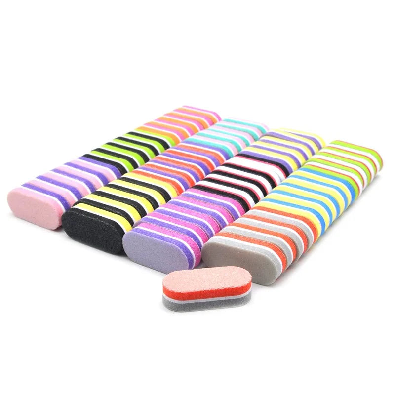 Manicure Small Rubbing Strips Polishing Finishing Nail Shape Double-sided Mini Oval Small Square Sponge Rubbing Strips Nail File