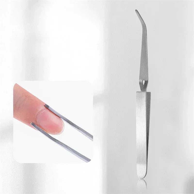 1Pc Multifunction Stainless Steel Nail Art Shaping Tweezers Cross Nail Clip Nail Art Tool Professional New Manicure Tools Uñas