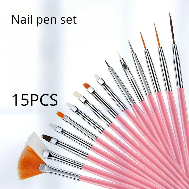 Professional Nail Supplies for Acrylic UV Gel Drawing Dotting Manicure Nail Art Design ToolsMakeup Accessorie Nail Brushes Set