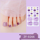 French Fake Toe Nails Set Press on Short Wearable False Nail Acrylic Nail Kits Nude Color Feet Nail Tips Removable Sticker