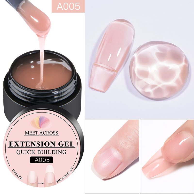 MEET ACROSS 7ml Clear Non Stick Hand Solid Extension Nail Gel Polish Carving Flower Nail Art Building UV Gel Acrylic Varnish