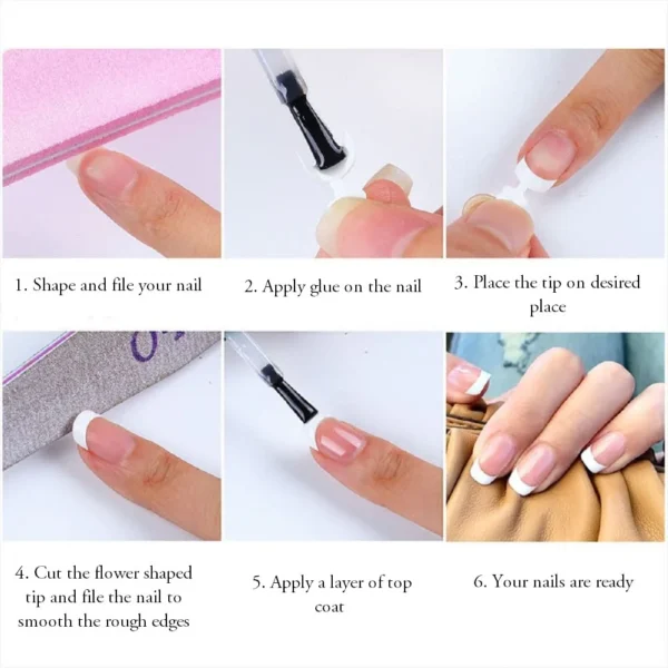 100 PCS. French Nail Tips, Short Nail Tips, Nail Extension Professional, White False Nails, Acrylic Half Cover Fake Nail Tips, DIY Manicure Nail Art Decoration - Image 2