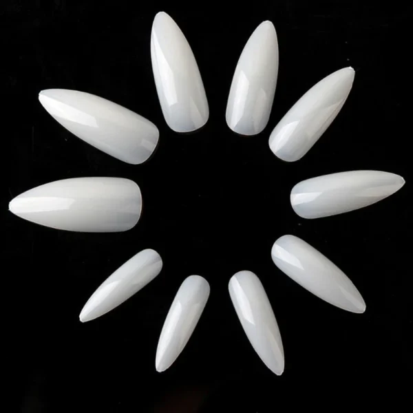 Long Stiletto Full Cover Nail Tips High Quality Natural Color Press On False Nails, Blank Fake Nails - Image 8