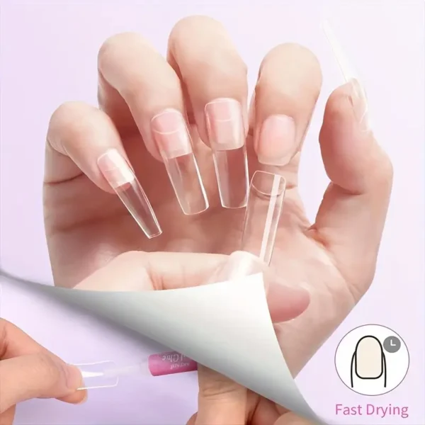 500 Tips Kit False Nails Full & Half 2 IN 1 French Acrylic ABS Tips Pack For Manicure C Smile 10 Sizes Acrylic tips For Manicure And Nail art - Image 2