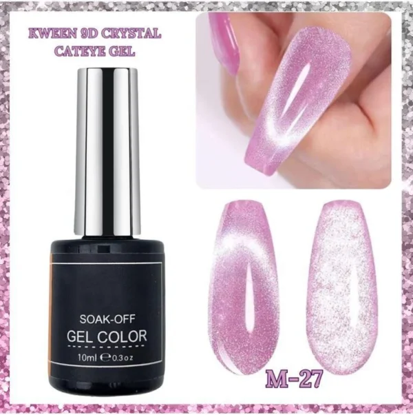 Nailcrafts Cat Eye Gel Nail Polish, Jelly Pink Cat Eyes Gel Polish Galaxy Soak off Cats Eye Gel Polish Magnetic for Nail Art Manicure