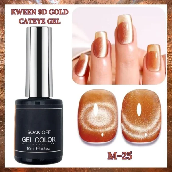 Nailcrafts  Magnetic Nail Polish, 10ml GOLD Copper Crystal Glitter Cat Eye Gel Nail Polish Semi-Permanent Nail Polish for Nails Glitter Gel Nail Design