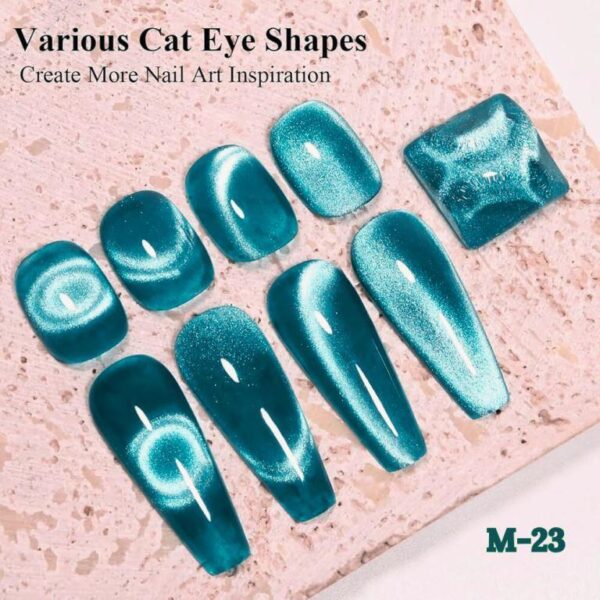 Nailcrafts Magnetic Gel Nail Polish, Sea Green Crystal Effect Cat Magnetic Eye Gel Nail Polish, Iridescent Nail Polish Gel for Nail Art Manicure Salon - Image 2