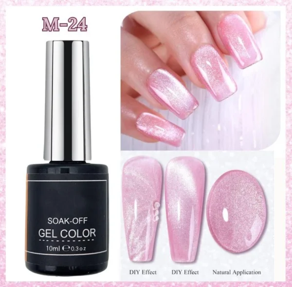 Nailcrafts Jelly Pink Cat Eyes Gel Polish Galaxy Soak off Cat Eye Gel Polish Magnetic for Nail Art Manicure Salon DIY at Home