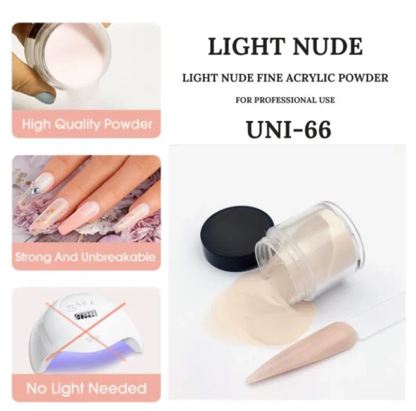 Light Nude Nail Acrylic Polymer Powder Crystal Nail Extension Carving Powder Nail Art Crystal Powder For Nail extension and Manicure - Image 6