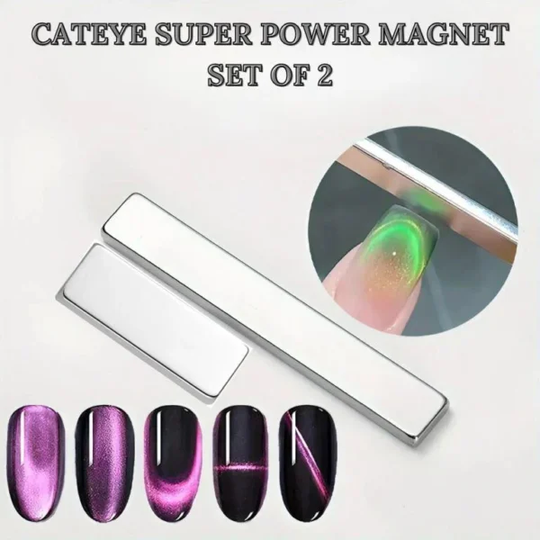 Cat Eye Magnet for Nails Multi-Function Magnet Bar Square Thickened Cat Eye Strong Magnet Plates Nail Magnet Tool Set for Cat Eye Gel Polish Nail Art