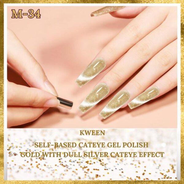 Nailcrafts Cat Eye Gel Polish Gold Magnetic Nail Polish Glitter Cateye Sparkle Nail Art Polish Soak Off For Nail art and Manicure - Image 4