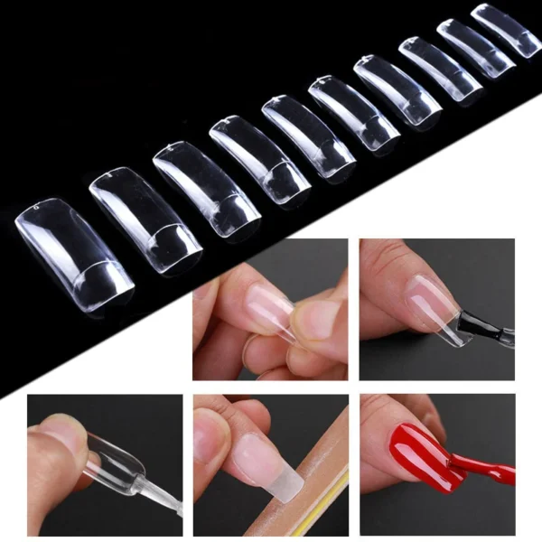 500 Tips Kit False Nails Full & Half 2 IN 1 French Acrylic ABS Tips Pack For Manicure C Smile 10 Sizes Acrylic tips For Manicure And Nail art - Image 5