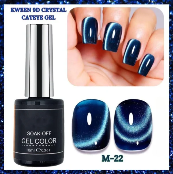 Nailcrafts Cat Eye Gel Nail Polish, 10ml BlUE Crystal Shine Cat Eye Gel Polish Magnetic Gel Nail Polish For Manicure