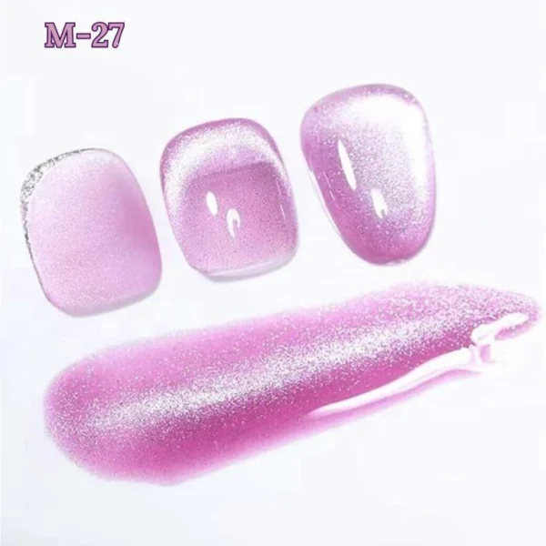 Nailcrafts Cat Eye Gel Nail Polish, Jelly Pink Cat Eyes Gel Polish Galaxy Soak off Cats Eye Gel Polish Magnetic for Nail Art Manicure - Image 5
